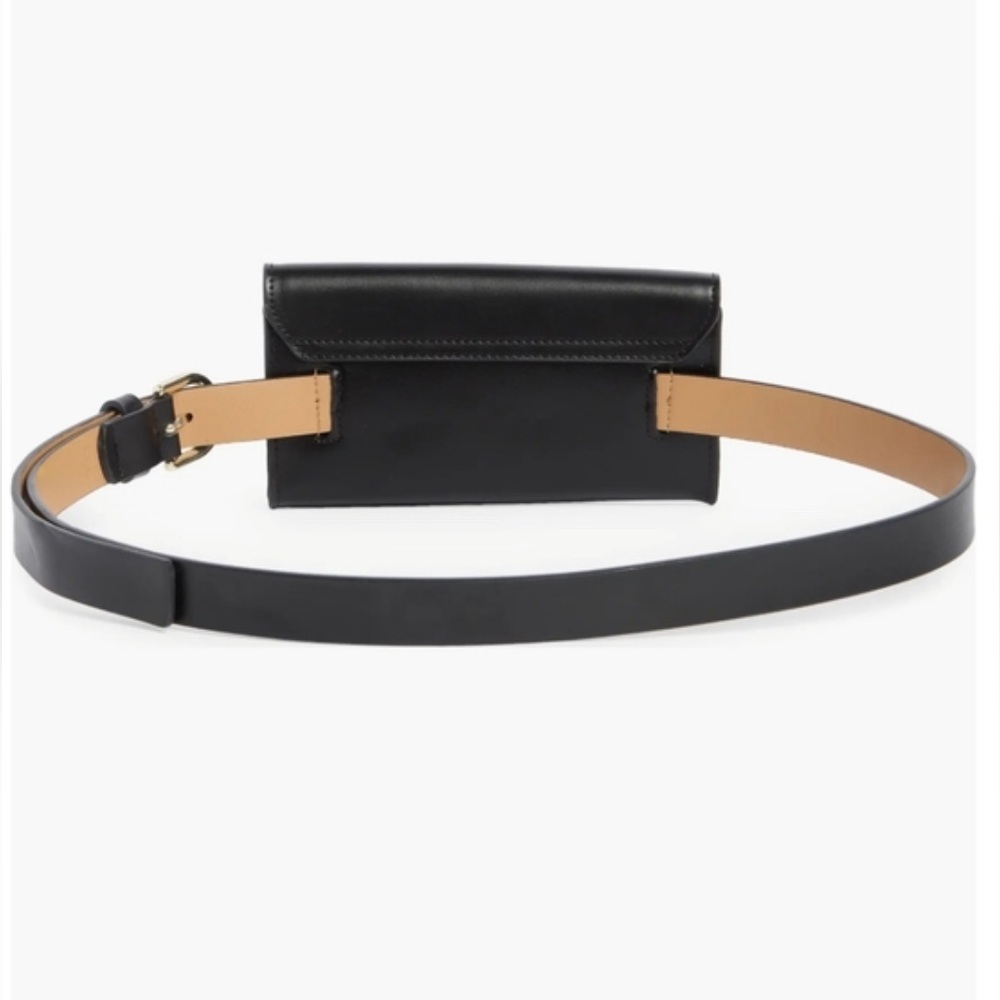 Kate Spade Black Bow Belt Bag Adjustable Leather L/XL NWT - Picture 3 of 9